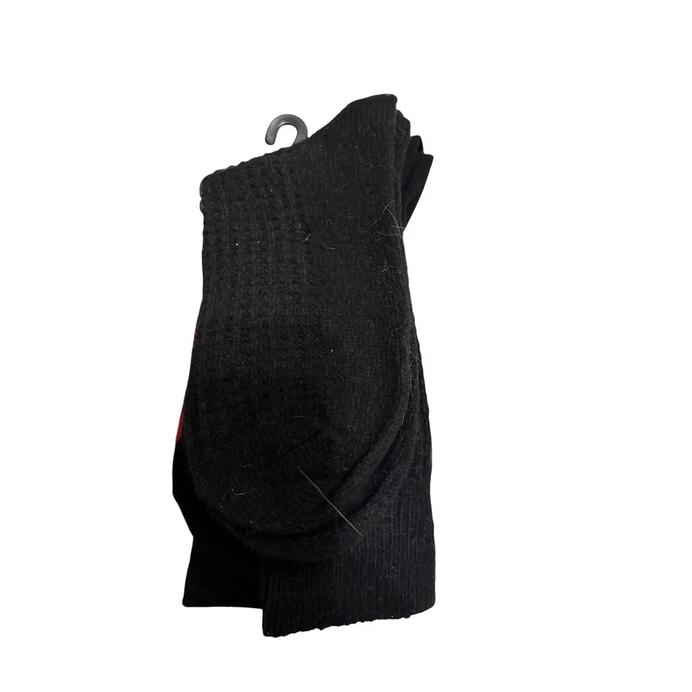 Muk Luks Womens Crew Socks 2 Pair Pack Buffalo Plaid Red Black Grey Size 6-11 NE